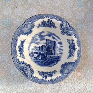 Classic Good Quality European <b>Blue</b> Castle Series Ceramic Dessert Plate <b>Dinner</b> Plate - Product Image 2