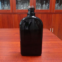 Bouteilles en verre noir opaque de 500 ml pour liqueur de brandy