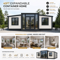 Maison conteneur en panneaux sandwich d'acier respirants, préfabriquée, mobile, extensible et personnalisable de 20 pieds ou 40 pieds pour hôtels et appartements