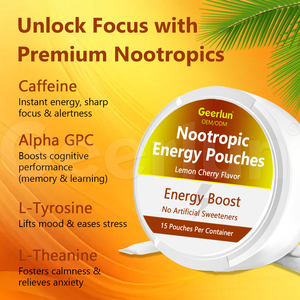 OEM Özel Aromalı 100mg Kafein L-Teanin Ağızdan Alınan Poşetler Odaklanmayı Geliştirir Nootropik Enerji Poşetleri Nikotinsiz - Product Image 3