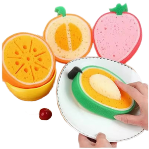 Sunshine cucina resistente materiale schiumogeno poliestere piatto di frutta modellato spugna di lavaggio a 500% 250% assorbimento d'acqua tamponi abrasivi - Product Image 4