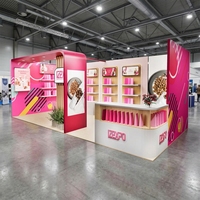 Stand d'exposition modulaire en bois sur mesure, réutilisable, pour salons professionnels haut de gamme