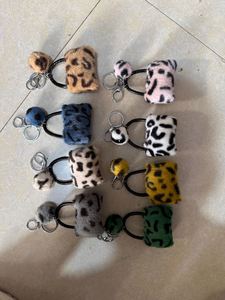 Leopard Print Keychain Plush Cartoon Car Keychain Pompom <b>Key</b> Chain Cute Bag Charm <b>Accessories</b> for Women Girls - Product Image 6
