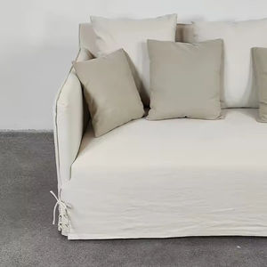 Juego de Sofás de Tela de Lino Premium, Estilo Rústico, Muebles para Sala de Estar, Sofá de Piso Acolchado Suave y Duradero con Diseño de Lazo Lateral para Hotel - Product Image 5