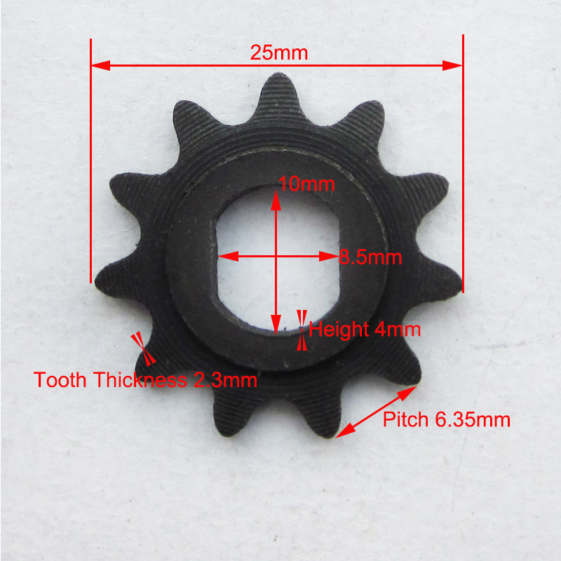 Pignone 11 Denti #25 Passo 6.35mm Pignone Motore In Acciaio 11T Per Pignone 11 Denti #25 Passo 6.35mm Pignone Motore In Acciaio 11T Per