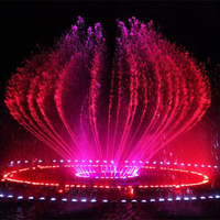 Fuente de Jardín para Exteriores de Acero Inoxidable IP68, Luz LED Subacuática Programable a Prueba de Agua, Fuente de Agua Musical Personalizada