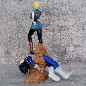 Figura DE ACCIÓN DE Dragon Balls de Anime de 25cm, muñeca MODELO DE PVC Android <span class=keywords><strong>18</strong></span> Vs Vegeta GK para coleccionar estilo de juguete de dibujos animados - Product Image 4