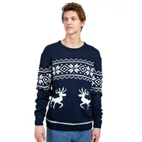 חדש Desgin סתיו חורף חג המולד מכוער סוודר סרוג סוודר ארוך שרוולים צוות צוואר בתוספת גודל גברים של סוודרים