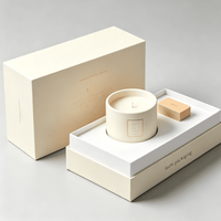 Coffret cadeau de bougies en carton de luxe personnalisé de haute qualité, 4 bougies parfumées, emballage de coffret cadeau de bougies