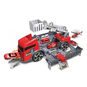 2023 Nieuwste Aankomst 2 In 1 Misvormde Brandweerwagen Diy Zelfassemblerende Auto Speelgoed Brandweerwagen Parkeergarage Speelgoed Voor Kinderen