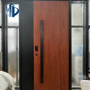 Puerta de Entrada Pivotante de Aluminio con Rotura de Puente Térmico, Relieve Artístico 3D Ondulado, Lateral Acanalado, Puerta de Seguridad Inteligente Blindada de Lujo Antirrobo - Product Image 1