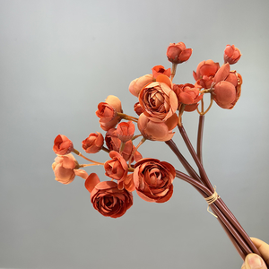 Vente chaude petite main attachée ranunculus <span class=keywords><strong>terre</strong></span> 6 têtes bouquet de fleurs artificielles bouquet de fleurs de lotus 82530 - Product Image 3