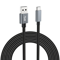 Kabel Data USB 2.0 Tipe-C Anyaman Nilon Transmisi 3A Pengisian Cepat Konduktor Tembaga Murni Daya Ponsel Komputer