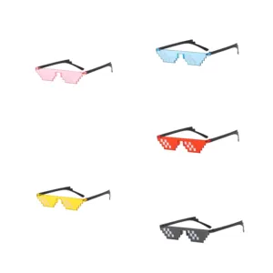 Mosaic Glasses Sunglasses Men Women Coding Party Funny Vintage Shades Eyewear
