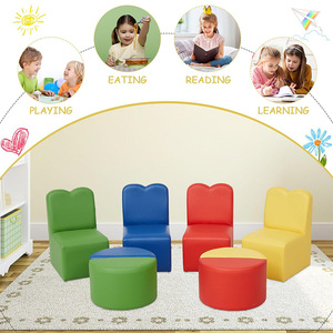 Plum Blossom Shaped <b>Kids</b> <b>Sofa</b> Stool Foam Filled Durable Child Chair For Kindergarten Playroom - Product Image 2