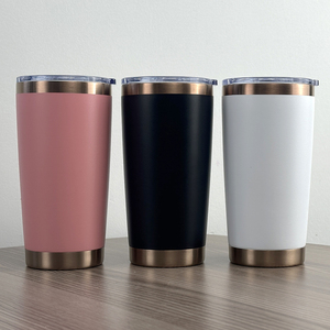Gobelet de voyage en acier inoxydable 304 plaqué or, 20 oz, à double paroi, isolé sous vide, portable, pour café et vin, avec logo personnalisé pour H - Product Image 6