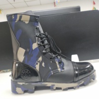 Sepatu bot taktis bahan kulit sapi hitam, sepatu bot gurun tinggi setumit dari Ghana, penutup bertali, lapisan jaring bersirkulasi untuk musim panas