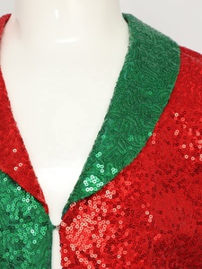 Chaqueta de Lentejuelas Unisex para Niños de 6 a 16 Años, Chaqueta para Actuaciones Navideñas, Color Rojo y Verde, para Fiestas de Navidad - Product Image 2