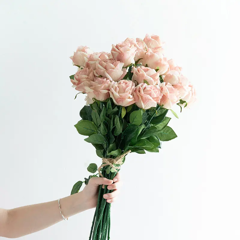 QSLHC1024 Offre Spéciale Bouquet De Fleurs En Soie Rose Pour La Décoration de mariage