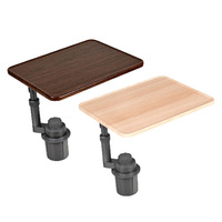 Table d'appoint multifonctionnelle en panneau de bois rétractable et suspendue, avec plateau de repas, rotative et réglable en hauteur