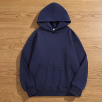 Sweat à capuche en polaire uni pour homme – Sweat-shirt à capuche avec poche kangourou de couleur unie