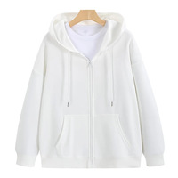 Sweat-shirt à capuche zippé en sergé fin, coupe ample, avec logo personnalisé, pour couple, collection Printemps, 260g, pour homme