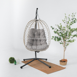 Leisure Indoor Outdoor Hanging Chair Living Room Metal Rope Folding Chair Garden Hanging Chair <b>Swing</b> Furniture - Product Image 4