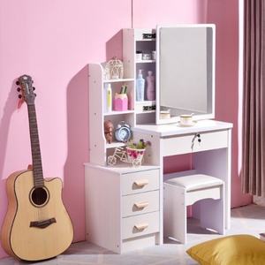 Miroir de coiffeuse simple et moderne avec lampe, table d'étude, petite table de chevet minimaliste pour chambre à coucher - Product Image 5