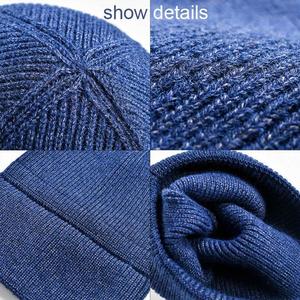 Design Custom Beanie Hat Winter Knitted Hats Embroidery with Logo Solid Color Unisex Warm Knitted Hat - Product Image 3