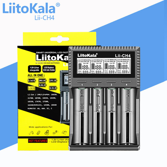 LiItoKala Lii-CH4 Smart Charger Intelligent Battery Charger for 1.5V AA AAA Li-ion Lithium Rechargeable Battery