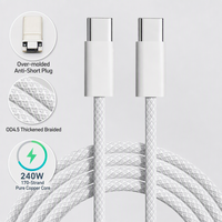 Câble USB-C vers USB-C tressé en nylon 240W 1m 2m, câble de charge rapide pour iPhone 15-17 Pro Max, iPad, MacBook Air