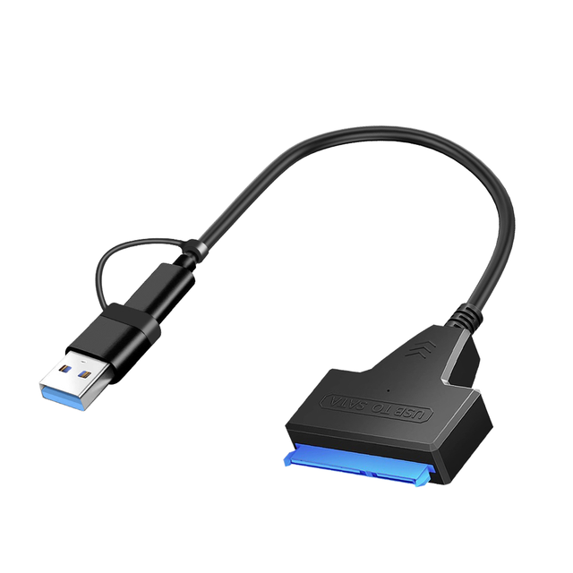 TISHRIC Type-C USB to SATA22Pin Easy Drive Cable PVC Material Applicable 2.5 Inch Hard Disk Computer Accessory