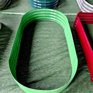 <b>Rectangle</b> Outdoor Galvanized Metal <b>Planter</b> Raised Garden Beds With Bottom for Gardening Vegetables Flower - Product Image 1