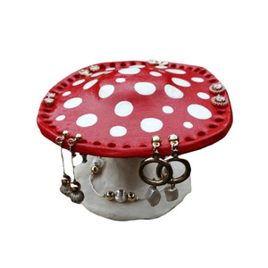 <b>Red</b> Mushroom Earring Holder Resin Jewelry Organizer Decorative Storage Rack For Home Craft Gift - Product Image 5