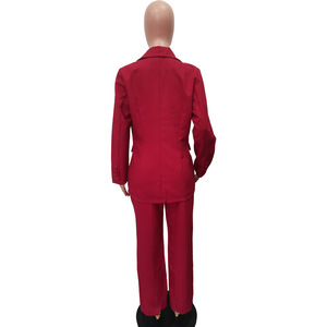 Nuevo Conjunto de Traje para Mujer, Elegante, de Dos Piezas, con Pantalones y Manga Larga, Color Sólido, a la Moda - Product Image 5