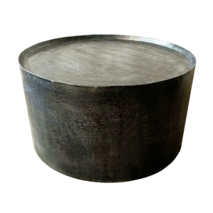 Mesa de Centro de Hierro con Acabado en Cobre Antiguo, Ecológica, Fácil de Limpiar, Estilo Industrial Vintage, para Sala de Estar, Casa o Villa - Product Image 1