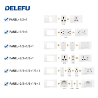Panneau mural modulaire DELEFU blanc type 118, norme brésilienne, fonction de combinaison libre DIY, bouton d'interrupteur lumineux