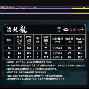Canne à pêche Daiwa Clear Mirror Dragon Taiwan 6m en fibre de carbone, action moyenne rapide, guides SIC, pêche à la carpe - Product Image 4