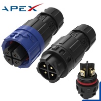Connecteur d'aviation Apex APX-141 M16 à vis autobloquante en cuivre, assemblage mâle/femelle, étanche IP68, haute température