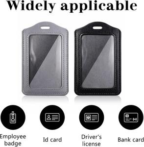 Porta Tarjetas de Identificación de Cuero Genuino Qi Qiang de 6 Pulgadas, Personalizado con Logotipo, para Trabajo y Negocios, Venta al Por Mayor de Fábrica - Product Image 3