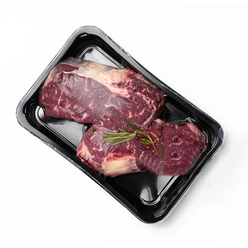 Biopartner Vakuum-Hautverpackung Hühnerfleisch-Tablett Kunststoff-Tablett frisches Steak Rindfleisch Kunststoff-VSP-Tablett