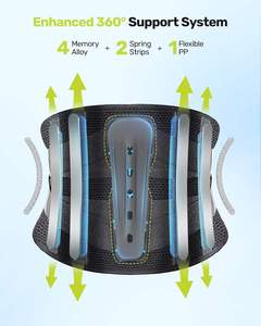 Ceinture lombaire <span class=keywords><strong>de</strong></span> traction 3D en tricot respirant et réglable, <span class=keywords><strong>à</strong></span> double traction, en Spandex et Nylon, pour le soulagement des douleurs dorsales - Product Image 4