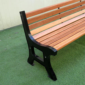 Banco Largo de Madera para Exteriores, Banco Público para Parque, Asiento de 3 Plazas, Banco Largo de Madera - Product Image 4