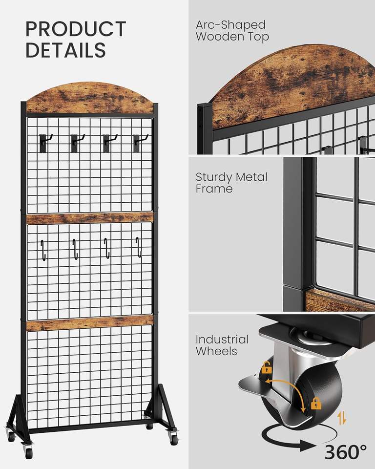 Grid Rack Church Sturdy Floorstanding Grid Wall Panel Grid Display Rack, Movable ...