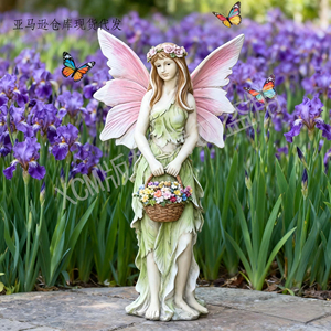 Estatua de Hada de Jardín Personalizada, Cesta de Flores de Resina, Decoración de Mariposas para Jardín, Patio, Césped, Arte, Manualidades, Adorno - Product Image 3