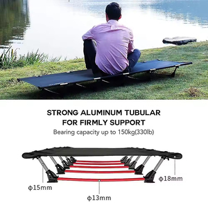 Cuna de Camping individual portátil plegable de aleación de aluminio ligera personalizada Material Oxford de diseño moderno para uso en parques al aire libre - Product Image 3