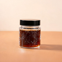 Pot cosmétique vide OEM 120 ml en verre gaufré floral avec couvercle doré pour crème et soins de la peau
