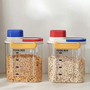 Nhựa Trong Suốt Thực Phẩm Lưu Trữ <span class=keywords><strong>Container</strong></span> Xử Lý Đo Cup Gạo Vạt-Tươi Giữ 2000Ml Công Suất Bền Vững Nhà Bếp - Product Image 1