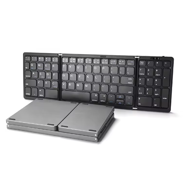 Mini Foldable Wireless BT Keyboard Thin Number Folding Keypad for Mac for Windows Laptop Tablet Light-Handy 3 Key Anti-Ghosting