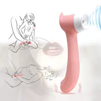 Mengisap Lidah Vibrator Klitoris Penghisap Puting Susu untuk Wanita Pria Dildo Stimulator Klitoris Vagina Oral Mainan Seks untuk Pasangan Dewasa